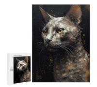 Jigsaw Puzzles 500 PCS for Teenagerss Devon Rex Cat Treasured Adult Jigsaw Puzzle Family Game A Work of Art Deal As Gifts for The Whole Family 500 PCS