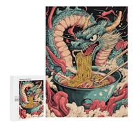 Jigsaw Puzzles 500 PCS for Teenagerss Dragon Eats Ramen Japan Noodle Adult Jigsaw Puzzle Family Game A Work of Art Deal As Gifts for The Whole Family 500 PCS