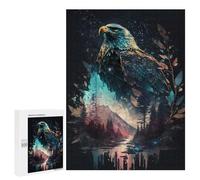 Jigsaw Puzzles 500 PCS for Teenagerss Eagle Double Exposure Adult Jigsaw Puzzle DIY Toys For Family Fun Help The Brain Exercise 500 PCS