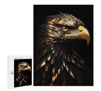 Jigsaw Puzzles 500 PCS for Teenagerss Eagle Gold Black Animals Jigsaws for Adults Relax Games Precision Cutting Deal As Gifts for The Whole Family 500 PCS