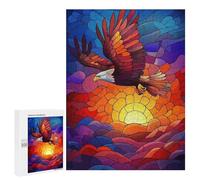 Jigsaw Puzzles 500 PCS for Teenagerss Eagle Soaring Sunset Adult Jigsaw Puzzle Family Game A Work of Art Deal As Gifts for The Whole Family 500 PCS