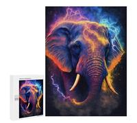 Jigsaw Puzzles 500 PCS for Teenagerss Electric Elephant Artwork Jigsaw for Adults Hands-on Game Wall Art Challenging To Complete 500 PCS