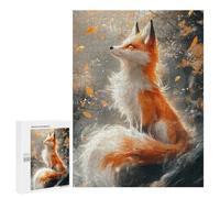 Jigsaw Puzzles 500 PCS for Teenagerss Elegant Fox in Autumnal Setting Puzzles for Adults Fun Games Difficult Hard Challenging To Complete 500 PCS