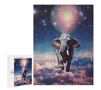 Jigsaw Puzzles 500 PCS for Teenagerss Elephant Flying in Space Jigsaw for Adults Hands-on Game But Fun And Humorous for Birthday, Chrismas 500 PCS