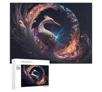 Jigsaw Puzzles 500 PCS for Teenagerss Enchanted Cosmic Crane Artwork Jigsaws for Adults Hands-on Game But Fun And Humorous Deal As Gifts for The Whole Family 500 PCS