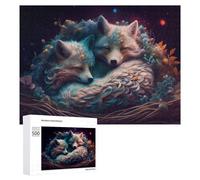 Jigsaw Puzzles 500 PCS for Teenagerss Enchanted Foxes in A Whimsical Garden Jigsaws for Adults Hands-on Game But Fun And Humorous Deal As Gifts for The Whole Family 500 PCS