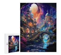 Jigsaw Puzzles 500 PCS for Teenagerss Fantasy Castle by Moonlight Jigsaw Puzzle DIY Toys A Work of Art Deal As Gifts for The Whole Family 500 PCS