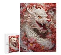 Jigsaw Puzzles 500 PCS for Teenagerss Fierce Dragon Red Flowers Jigsaws for Adults Hands-on Game But Fun And Humorous Birthday Present, Gifts, 500 PCS