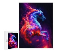 Jigsaw Puzzles 500 PCS for Teenagerss Flaming Horse Artwork Jigsaw for Adults Hands-on Game But Fun And Humorous for Birthday, Chrismas 500 PCS
