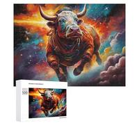 Jigsaw Puzzles 500 PCS for Teenagerss Galactic Bull Cosmic Artwork -6 Jigsaw Puzzle DIY Toys A Work of Art Deal As Gifts for The Whole Family 500 PCS