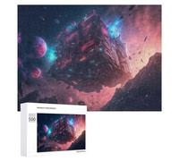 Jigsaw Puzzles 500 PCS for Teenagerss Galactic Cube A Futuristic Structure in Space Jigsaws for Adults Hands-on Game But Fun And Humorous Deal As Gifts for The Whole Family 500 PCS