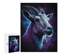 Jigsaw Puzzles 500 PCS for Teenagerss Galactic Goat Portrait-4 Puzzles for Adults Fun Games Difficult Hard Challenging To Complete 500 PCS