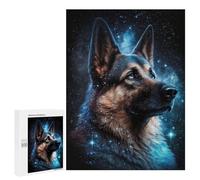 Jigsaw Puzzles 500 PCS for Teenagerss Galactic Guardian German Shepherd Art Print -3 Puzzles for Adults Fun Games Difficult Hard Challenging To Complete 500 PCS