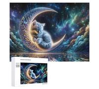 Jigsaw Puzzles 500 PCS for Teenagerss Galactic Kitten Dreamscape Jigsaw Puzzle DIY Toys A Work of Art Deal As Gifts for The Whole Family 500 PCS