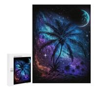 Jigsaw Puzzles 500 PCS for Teenagerss Galactic Palm Trees Puzzles for Adults Fun Games Difficult Hard Challenging To Complete 500 PCS