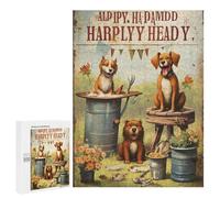 Jigsaw Puzzles 500 PCS for Teenagerss Garden Dogs with Rustic Charm Jigsaw Puzzle DIY Toys A Work of Art Deal As Gifts for The Whole Family 500 PCS