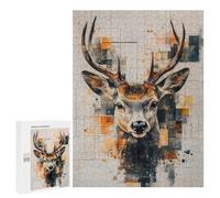 Jigsaw Puzzles 500 PCS for Teenagerss Geometric Deer Portrait Jigsaws for Adults Toy Wall Decor Difficult Hard Challenging To Complete 500 PCS