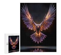 Jigsaw Puzzles 500 PCS for Teenagerss Geometric Eagle with Glowing Lines Adult Jigsaw Puzzle DIY Toys For Family Fun Educational Challenge 500 PCS