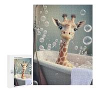 Jigsaw Puzzles 500 PCS for Teenagerss Giraffe Bath Time Fun Jigsaws for Adults Hands-on Game But Fun And Humorous Deal As Gifts for The Whole Family 500 PCS