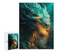 Jigsaw Puzzles 500 PCS for Teenagerss Green Glowing Dragon Jigsaw for Adults Hands-on Game But Fun And Humorous for Birthday, Chrismas 500 PCS