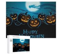 Jigsaw Puzzles 500 PCS for Teenagerss Halloween Pumpkins with Moon Jigsaws for Adults Hands-on Game But Fun And Humorous Deal As Gifts for The Whole Family 500 PCS