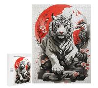 Jigsaw Puzzles 500 PCS for Teenagerss Japan Ink White Tiger Jigsaws for Adults Hands-on Game But Fun And Humorous Birthday Present, Gifts, 500 PCS