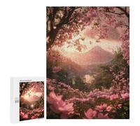 Jigsaw Puzzles 500 PCS for Teenagerss Japan Mount Fuji Sakura Jigsaw for Adults Hands-on Game But Fun And Humorous for Birthday, Chrismas 500 PCS