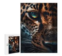 Jigsaw Puzzles 500 PCS for Teenagerss Leopard's Gaze Wild Eyes Close-Up Jigsaw for Adults Hands-on Game Wall Art Challenging To Complete 500 PCS