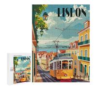 Jigsaw Puzzles 500 PCS for Teenagerss Lisbon Tram Jigsaws for Adults Relax Games Precision Cutting Deal As Gifts for The Whole Family 500 PCS
