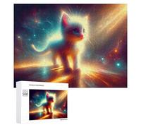 Jigsaw Puzzles 500 PCS for Teenagerss Magical Kitten in Space Jigsaws for Adults Hands-on Game But Fun And Humorous Deal As Gifts for The Whole Family 500 PCS