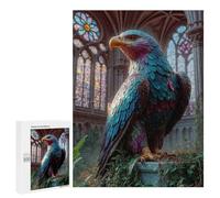 Jigsaw Puzzles 500 PCS for Teenagerss Majestic Eagle Statue in Gothic Setting Adult Jigsaw Puzzle Family Game A Work of Art Deal As Gifts for The Whole Family 500 PCS