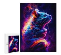 Jigsaw Puzzles 500 PCS for Teenagerss Neon Cosmic Mouse Jigsaws for Adults Hands-on Game But Fun And Humorous Birthday Present, Gifts, 500 PCS