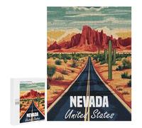 Jigsaw Puzzles 500 PCS for Teenagerss Nevada Desert Road Jigsaws for Adults Relax Games Precision Cutting Deal As Gifts for The Whole Family 500 PCS