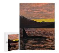 Jigsaw Puzzles 500 PCS for Teenagerss Orca Under Sunset Jigsaws for Adults Toy Wall Decor Difficult Hard Challenging To Complete 500 PCS