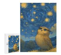 Jigsaw Puzzles 500 PCS for Teenagerss Owl Under Starry Night Sky Adult Jigsaw Puzzle Family Game A Work of Art Deal As Gifts for The Whole Family 500 PCS