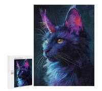 Jigsaw Puzzles 500 PCS for Teenagerss Purple Space Cat Jigsaws for Adults Hands-on Game But Fun And Humorous Birthday Present, Gifts, 500 PCS