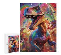 Jigsaw Puzzles 500 PCS for Teenagerss Rainbow Dinosaur Fantasy Jigsaws for Adults Hands-on Game But Fun And Humorous Deal As Gifts for The Whole Family 500 PCS