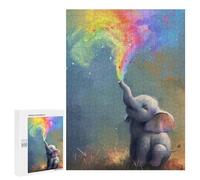 Jigsaw Puzzles 500 PCS for Teenagerss Rainbow Elephant Fantasy Artwork Puzzles for Adults Fun Games Difficult Hard Challenging To Complete 500 PCS