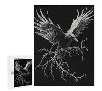 Jigsaw Puzzles 500 PCS for Teenagerss Raven on Thorny Branch Jigsaw for Adults Hands-on Game Wall Art Challenging To Complete 500 PCS