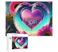 Jigsaw Puzzles 500 PCS for Teenagerss Romantic Heart Bubble Garden Jigsaw Puzzle DIY Toys A Work of Art Deal As Gifts for The Whole Family 500 PCS