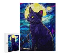 Jigsaw Puzzles 500 PCS for Teenagerss Russian Blue Cat Abstract Jigsaws for Adults Toy Wall Decor Difficult Hard Challenging To Complete 500 PCS