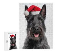 Jigsaw Puzzles 500 PCS for Teenagerss Scottish Terrier Dog with Santa Hat Jigsaws for Adults Hands-on Game But Fun And Humorous Birthday Present, Gifts, 500 PCS