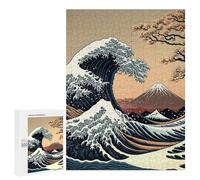 Jigsaw Puzzles 500 PCS for Teenagerss Sea Wave Japanese Art 2 Jigsaws for Adults Toy Wall Decor Difficult Hard Challenging To Complete 500 PCS
