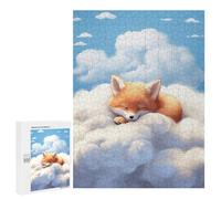 Jigsaw Puzzles 500 PCS for Teenagerss Sleeping Baby Red Fox Jigsaws for Adults Hands-on Game But Fun And Humorous Birthday Present, Gifts, 500 PCS