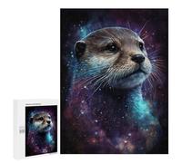 Jigsaw Puzzles 500 PCS for Teenagerss Space Otter Art Print Puzzles for Adults Fun Games Difficult Hard Challenging To Complete 500 PCS