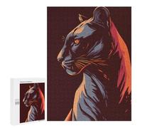 Jigsaw Puzzles 500 PCS for Teenagerss Stylized Black Panther Portrait Jigsaw for Adults Hands-on Game But Fun And Humorous for Birthday, Chrismas 500 PCS