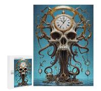 Jigsaw Puzzles 500 PCS for Teenagerss Surreal Octopus Skull Time Jigsaws for Adults Hands-on Game But Fun And Humorous Birthday Present, Gifts, 500 PCS