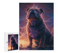 Jigsaw Puzzles 500 PCS for Teenagerss Thunderous Pug Majesty Jigsaw for Adults Anti-Stress Toys Perfect Decoration Stress Reduction Gifts 500 PCS