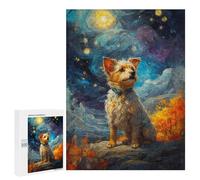 Jigsaw Puzzles 500 PCS for Teenagerss Tibet Terrier Starry Night Jigsaw for Adults Hands-on Game But Fun And Humorous for Birthday, Chrismas 500 PCS