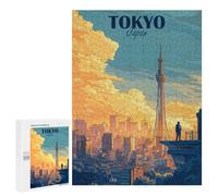Jigsaw Puzzles 500 PCS for Teenagerss Tokyo Japan Cityscape Jigsaws for Adults Relax Games Precision Cutting Deal As Gifts for The Whole Family 500 PCS